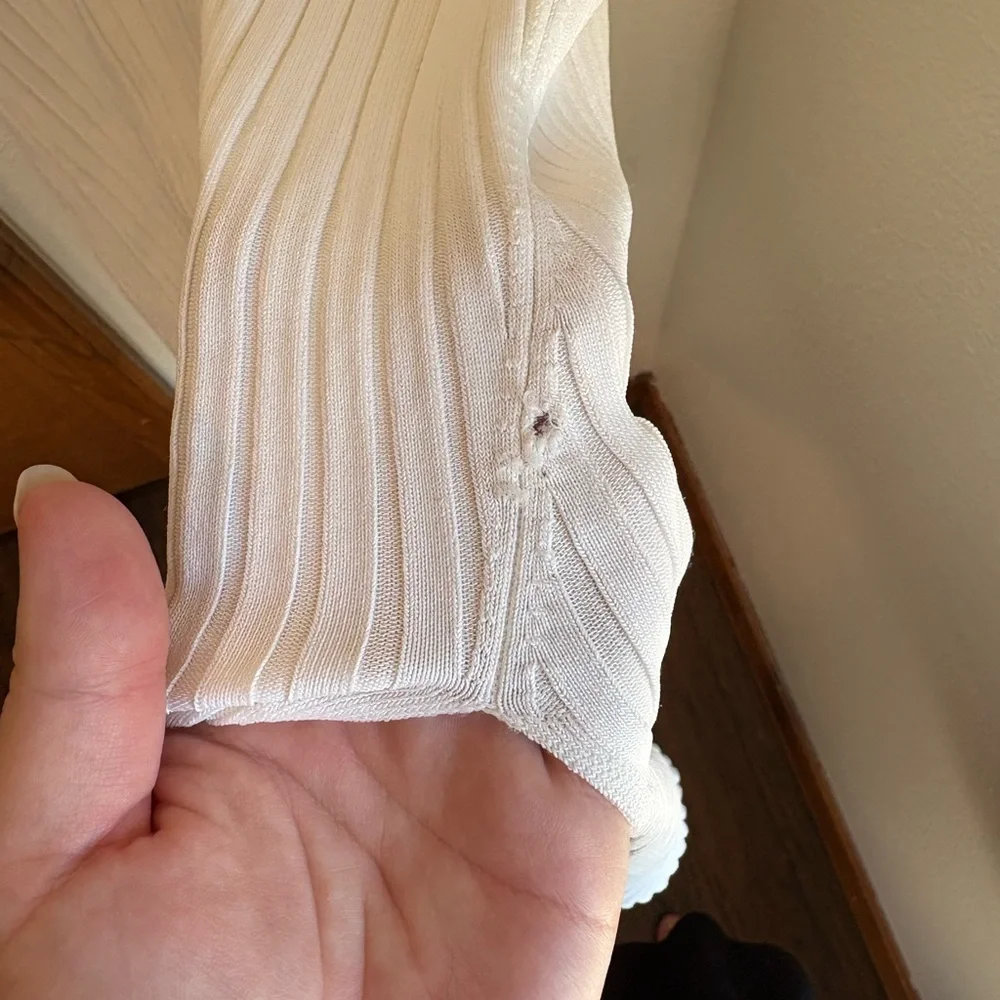 BCBGMaxAzria White Ribbed Bodycon Dress - Picture 7 of 7